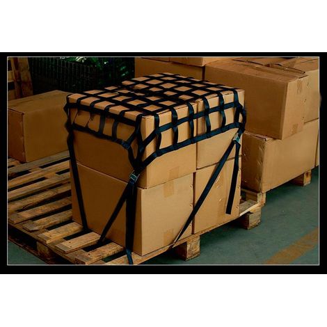 Gurtbandnetz zur Ladungssicherung TECTOR® 25 mm stark, Schwarz  0,9 x 0,9 m (1/2)