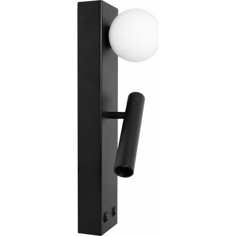 Applique Murale Led Sphere Alp 20W 360° 3000K Noir Mat - Spot Inférieur Orientable, Design Sphérique Moderne - Beneito & Faure (1/5)