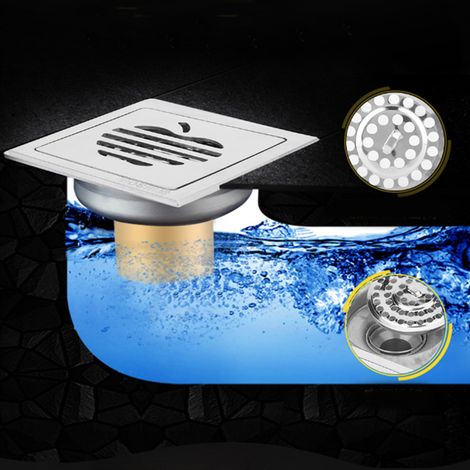 Bonde de sol de douche en acier inoxydable pour salle de bain, anti-obstruction et anti-odeurs (1/5)