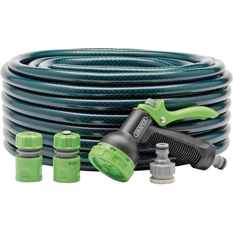 Draper 56447 - Tubo da giardino lungo 30 m, diametro 12 mm, con set di spruzzatori, colore: Verde (1/4)