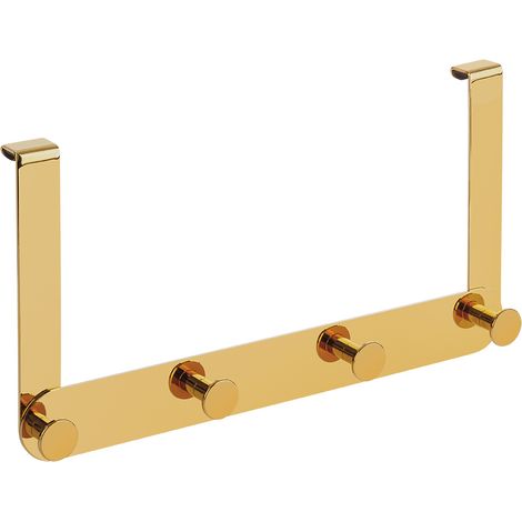 APPENDIABITI PER BOX DOCCIA, gancio per asciugamano quadruplo, acciaio, oro
