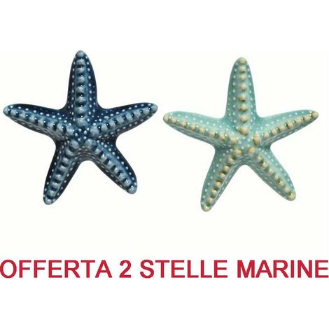 OFFERTA 2PZ DECORAZIONE STELLA MARINA IN CERAMICA 3X14X13.5 CM ASSORTITA ACCESSORI DECORO CASA