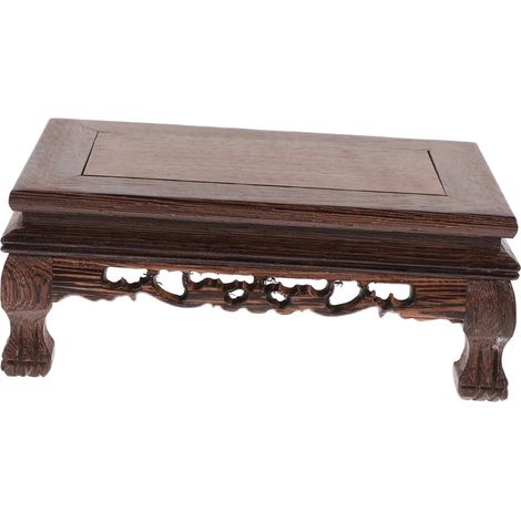 Support Artisanat Bois Pour Pots De Fleurs Base De Pot De Style Chinois Pour Décoration Intérieure Finition Soignée Design Rétro Pour Mini Aquarium Et Objets Décoratifs Délicats (1/5)