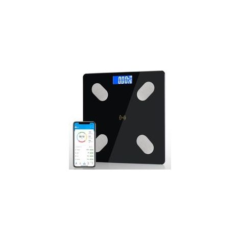 Balance de Salle de Bain Intelligente, Précision Ultra Haute, Mesure 12 Indicateurs (Poids, Masse Grasse, etc.), Compatibilité iOS/Android.