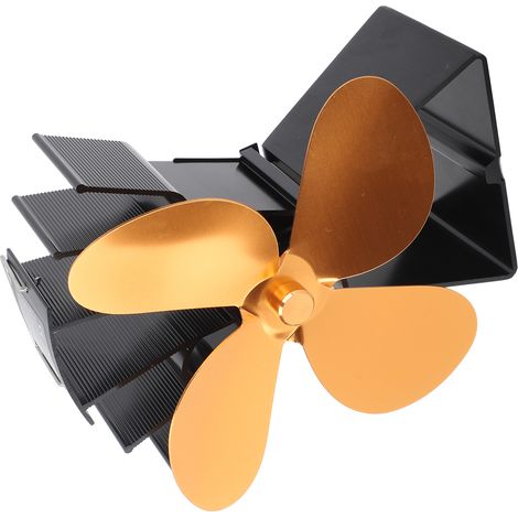 Ventilateur de cheminée, 4 pales, vertical, trapézoïdal, à fonction thermoélectrique, pour poêles à bois, doré (1/5)
