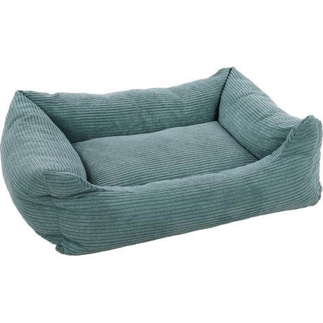 Lit Velluto Bleu pour Chien Chat - Panier pour Chien Chat - 100x80x25cm - Lavable - Fond Anti-dérapant - Housse Amovible Lieu de Couchage Doux et Confortable (1/4)