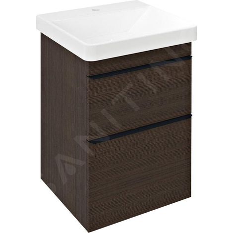 SITIA Meuble sous Lavabo 2 Tiroirs 46,4x70x44,2cm, Pin Rustique (1/5)
