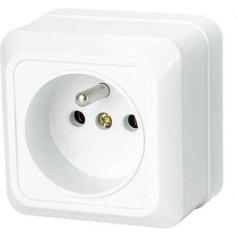 Prise standard européenne (norme française), résistante à la chaleur et polyvalente, blanche (1/2)
