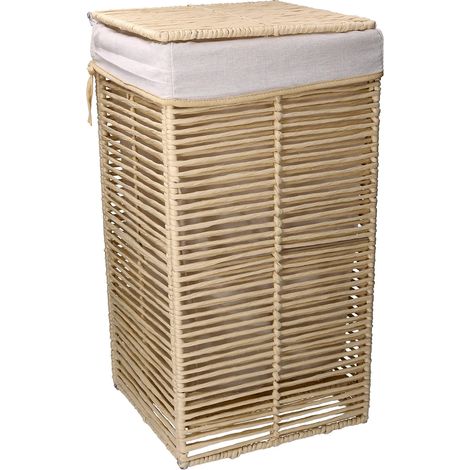 Cesto Portabiancheria paper hilary beige quadro pieghevole cm 31x31xh60