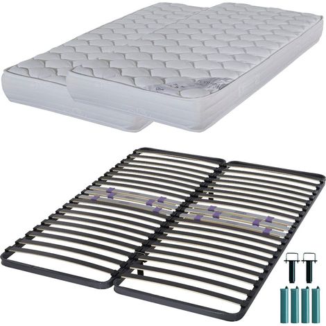 Matelas mousse + Sommier C223 160x200 Montana - Hauteur 18 cm - Soutien équilibré (1/5)