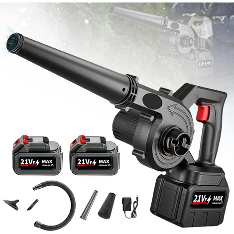 21V Souffleur de Feuilles sans Fil, Souffleur Feuille avec Chargeur et 2 Batteries, Souffleur Feuilles sans Fil pour Le Jardin, l'entretien de la Pelouse et Le Déneigement (1/5)