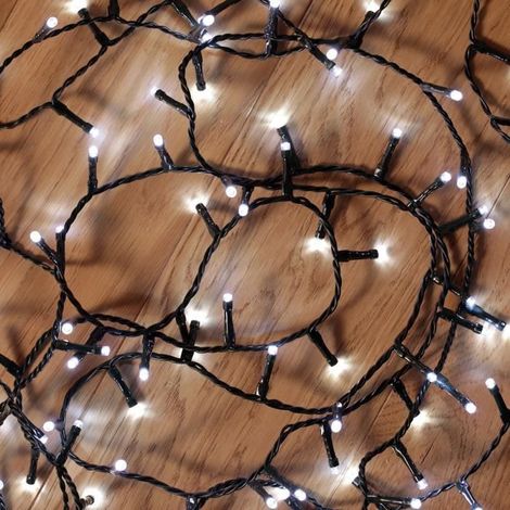 300 LED, Guirlande Extérieure Noël, Blanc Froid 12,5 m avec Timer 8h/16h et 7 Effets – Pour Sapin 150-180 cm