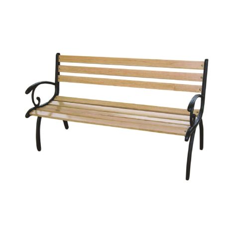 Banc Fauteuil le'ger en fonte bronze'e avec planches de bois naturel cm.127x53x68h jardin parc terrasse