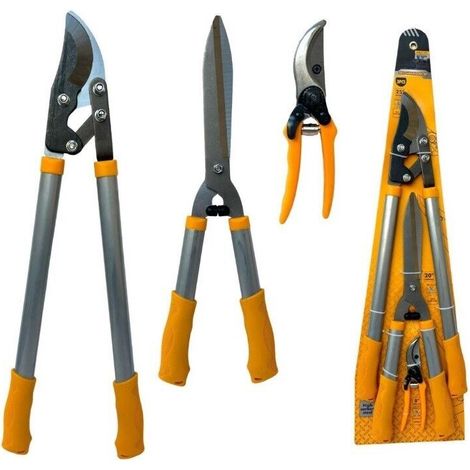 Kit di 3 forbici cesoie per giardinaggio da potatura tagliasiepi troncarami pota