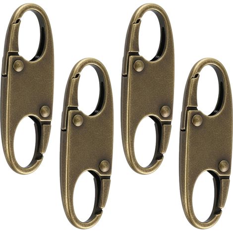 4 Clips de Fermeture Éclair, Verrous amovibles pour sacs à dos, Double ouverture, Verrous anti-vol pour sac de voyage, camping, randonnée, extérieur (Bronze) (1/5)