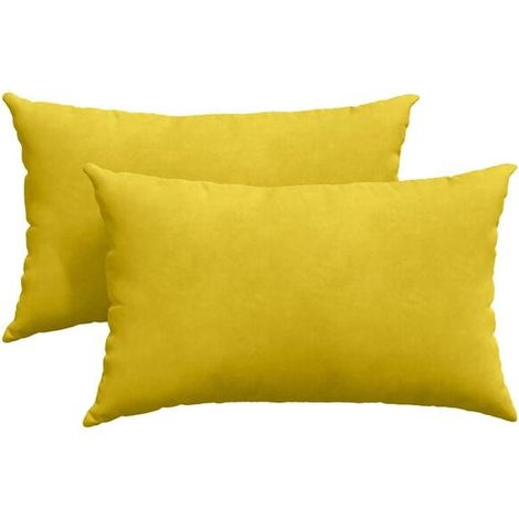 Coussins de canapé, 2 pièces, jaunes, 50 x 30 cm (1/5)