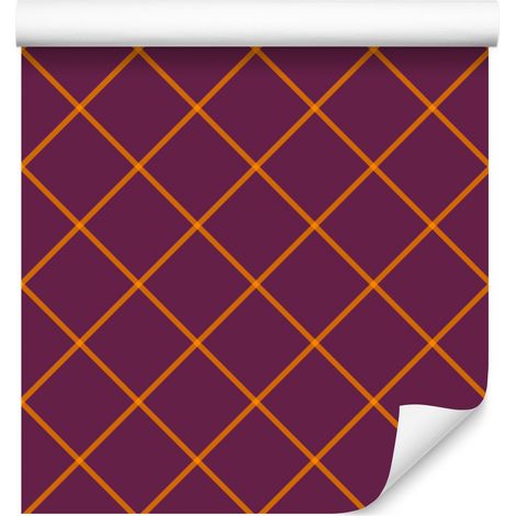 Carta da parati a scacchi bordeaux e rossi per Halloween, ideale per soggiorno e camera da letto, 50x1000 cm. (1/5)