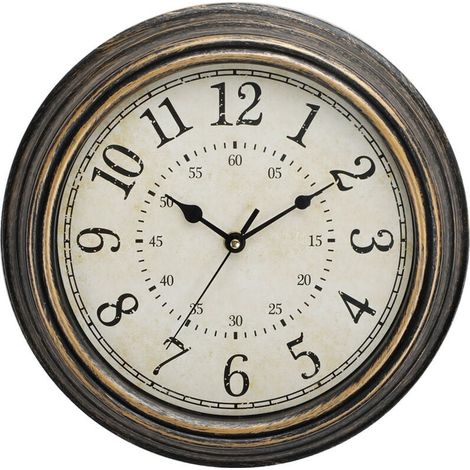 1 Horloge murale, Quartz silencieux, Chiffres grands, Verre HD, Finition cuivre vintage, Salon cuisine bureau (1/5)