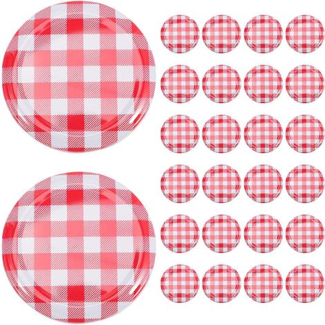 40 couvercles à visser pour pots de confiture, couvercles à dévisser, bouchons de conservation pour bocaux de conserve-6.50X6.50X1.00CM (1/4)