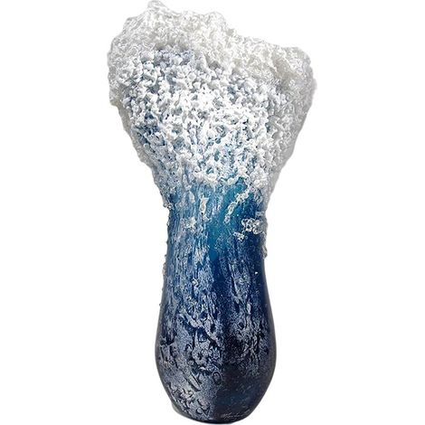 Vaso da fiori moderno color blu oceano – vetro dorato – resina – scrivania – decorazione creativa per la casa