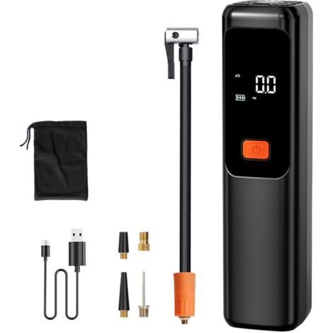 Compresseur d'air Portatif - Pompe À Air Portative pour Pneus De Voiture avec Manomètre,Outil Rechargeable Electrique Vehicule Maison Moto Vélo Garage Camion (1/5)