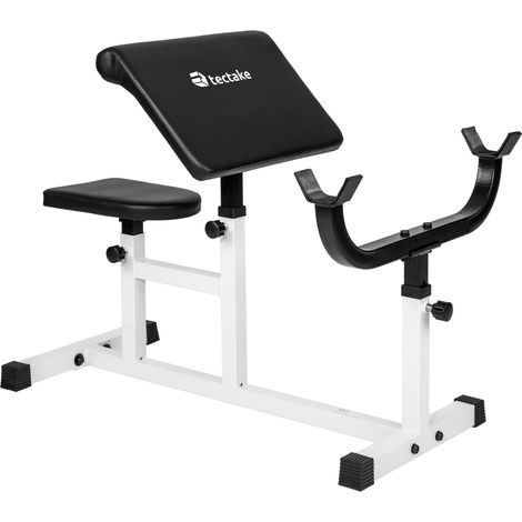 Banc de musculation pliable en acier noir et blanc