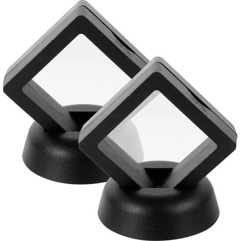Floating Coin Display Frame 50×50mm, Pack of 2, Black PE (1/5)