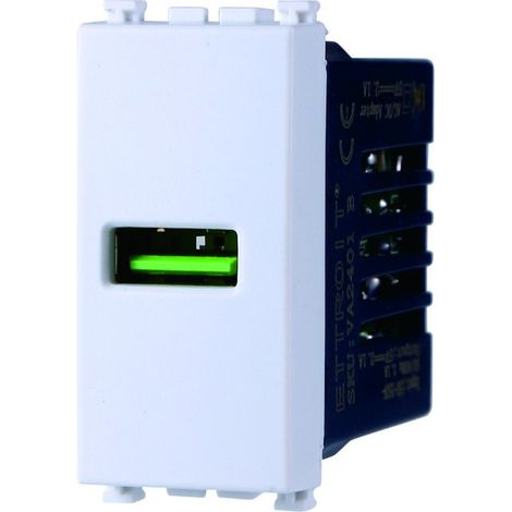 ETTROIT Presa USB 5V 2.1A 1 posto USB-A colore BIANCO Compatibile Vimar Arke VA2401B (1/2)