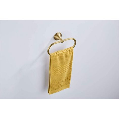 Anneau porte-serviette mural - Unbrand - Bronze brossé - Laiton durable - Design moderne - Vis cachées (1/5)