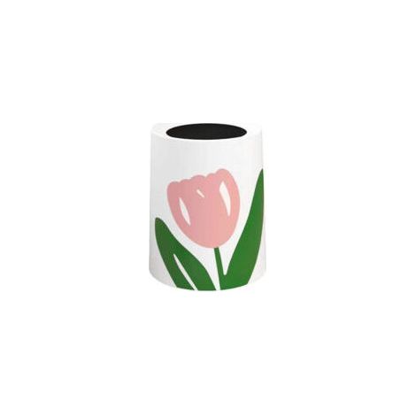 Runder Abfalleimer in Tulpenform – Klein – Modernes, dekoratives Design für Badezimmer, Schlafzimmer oder Büro (1/5)