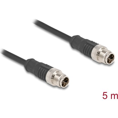Delock Cable M12 codificado X 8 pin macho a macho PVC 5 m