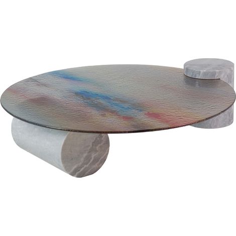 Edelstahl-Marmor-Mitteltisch. Tucson 100 x 100 x 47 cm (1/5)