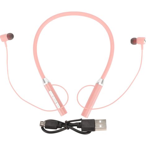 Écouteurs sans fil Bluetooth 5.2, casques de sport, offrant un excellent son stéréo, une plage dynamique élevée et des basses améliorées (rose). (1/5)