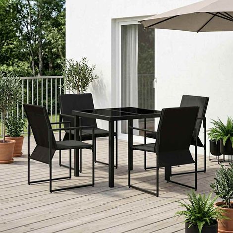 vidaXL Set da Pranzo per Giardino 5 pcs Nero e antracite (1/5)