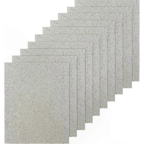 Lot de 10 feuilles de mica pour micro-ondes (12 x 15 cm), plaque de protection universelle pour guide d'ondes compatible avec four à micro-ondes, sèche-cheveux et grille-pain. Mica résistant à la chal (1/5)
