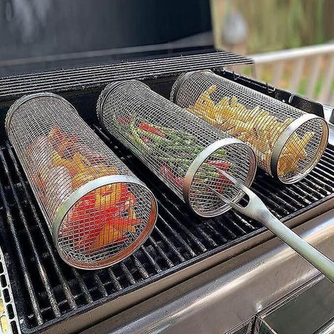 Panier à barbecue roulant en acier inoxydable, 20 x 9 cm (1/5)