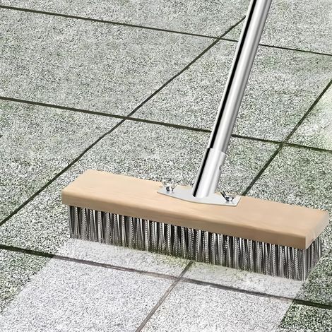 Balai en Fil d'Acier 30 cm - Désherber Mousse de Jardin, Retrait Robuste des Mauvaises Herbes (1/2)