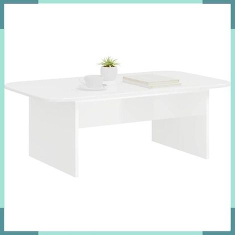 Table basse - 891140 - Blanc - Bois d'ingénierie - 93 x 53 x 33 cm (1/5)
