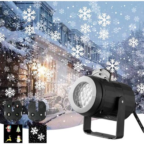 Projecteur lumineux de Noël – Flocons de neige rotatifs – 2 films interchangeables – Étanchéité IP65 – Angle de projection ajustable 180° (1/4)