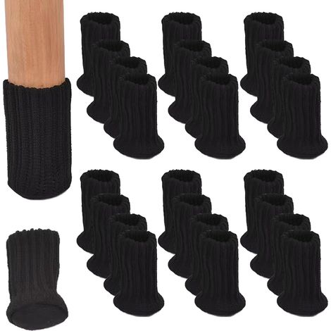 Housse de pied de table et chaise tricotée double epaisseur lavable anti bruit et anti usure protection intégrée pour sols (1/5)