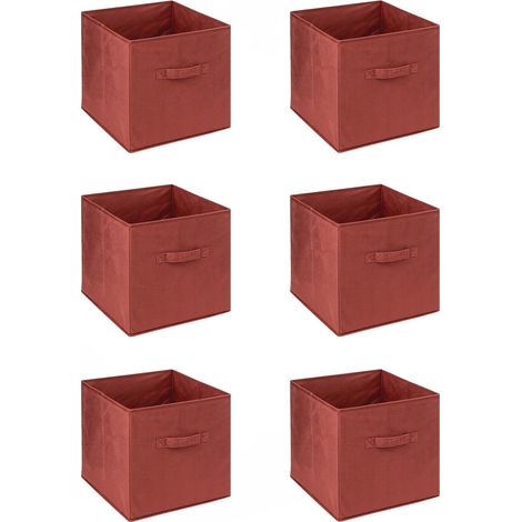 Lot de 6 boites de rangement cube en velours MIX'N MODUL (1/4)