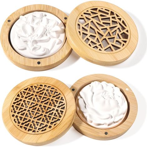 2-Piece Wooden Essential Oil Diffuser with Essential Oil Diffusion Stone for Living Room, Bathroom, Car, Office, Shoe Cabinet (Style 2) (1/5)