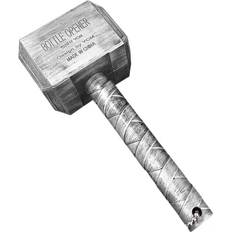 Ouvre-bouteille en forme de marteau, cadeau original pour homme (mari, papa, petit ami), couleur argent. (1/5)