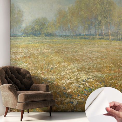 Fotomurale adesivo stickers - per camera da letto - per corridoio - decorazione casa moderna Campo in fiore 250x250 cm (1/5)