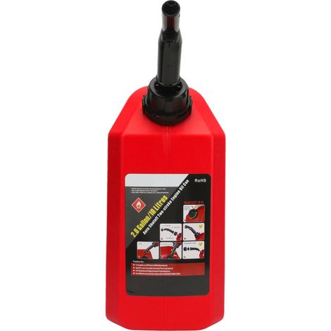 Réservoir de carburant 10L, antistatique, antichoc, arrêt automatique, portable et sûr pour camping-car, SUV, hors-bord - Rouge (1/5)