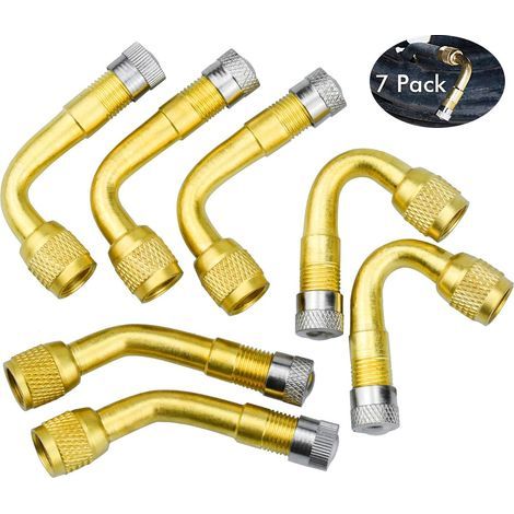 7 Stück Ventilverlängerung Motorrad Ventil Verlängerung Adapter Reifen Ventilverlängerung für Auto Motorrad Fahrrad Scooter 45,90 und 135 Grad Winkel (1/5)