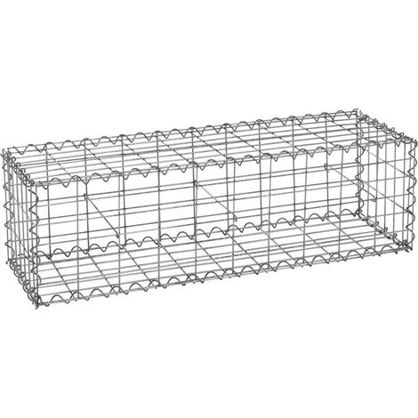 Gabion à pierres en métal galvanisé 100x30x30 cm