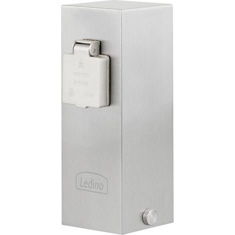 Prise extérieure 2 voies poteau inox jardin distributeur d'électricité terrasse LEDINO 1179000001015 (1/4)