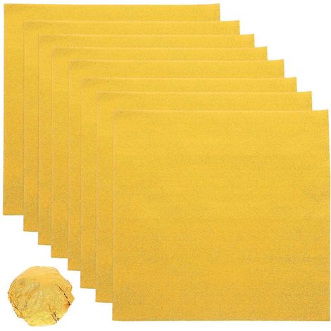 200 feuilles de papier aluminium doré pour emballage cadeau et alimentaire, notamment pour le chocolat (20 x 20 cm)-20.00X20.00X0.10CM-Golden