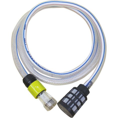 SABIR 1 x tuyau d'aspiration et filtre Topways pour nettoyeurs haute pression, tuyau haute pression, accessoires pour nettoyeurs - 3 m (1/4)